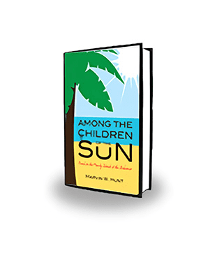 A book cover with the title of among the children sun.